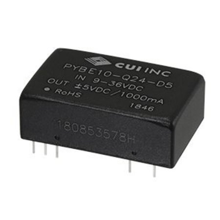 CUI INC Isolated Dc/Dc Converters Dc-Dc Isolated, 10 W, 18~75 Vdc Input, 24 Vdc, 416 Ma, Single Regulated PYBE10-Q48-S24